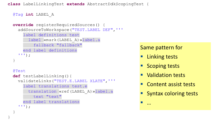 Example of linking test